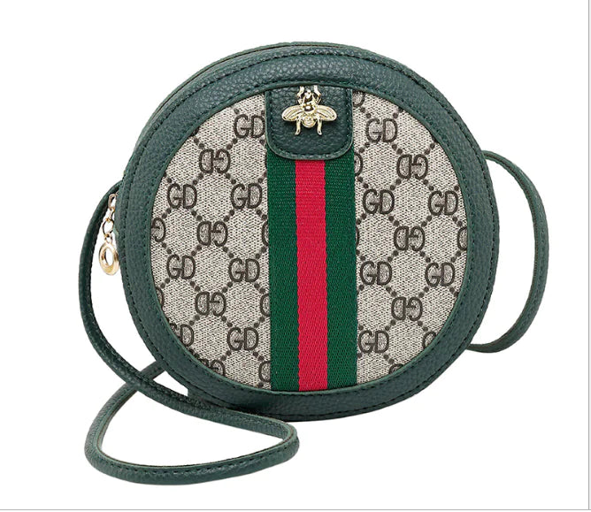 Printed Single-Shoulder Round Bag, Crossbody Wallet