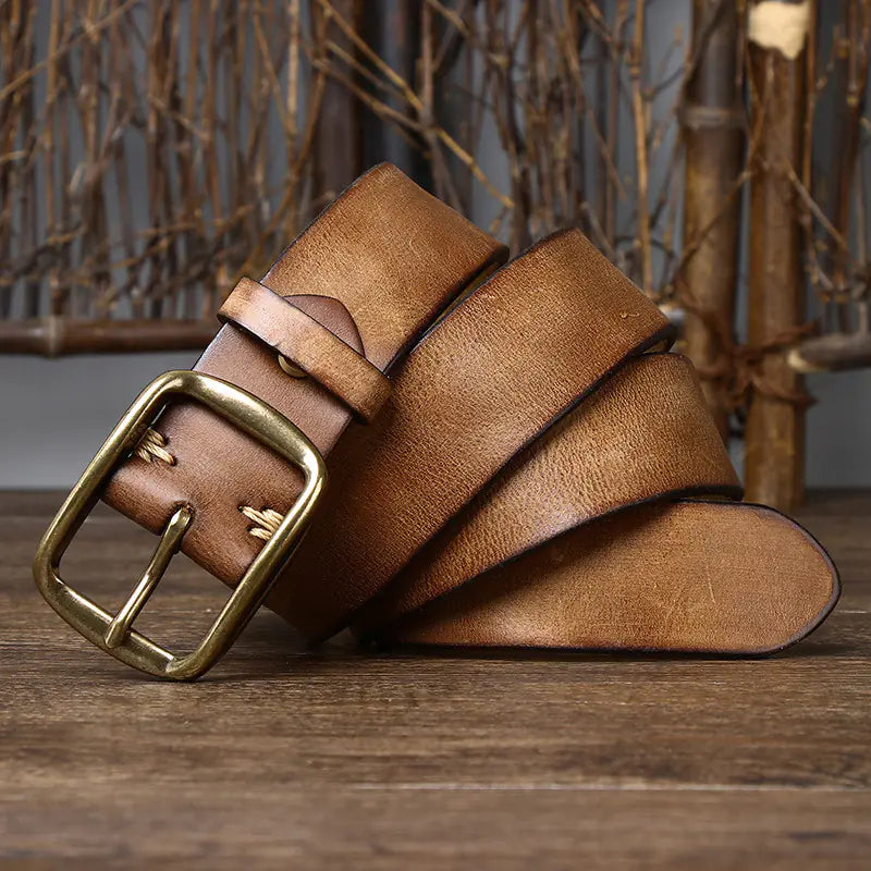 Vintage Style Genuine Leather Belt for Men