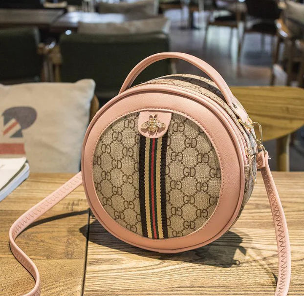Printed Single-Shoulder Round Bag, Crossbody Wallet