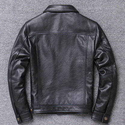 Men's Slim Fit Genuine Leather Motorcycle Jacket