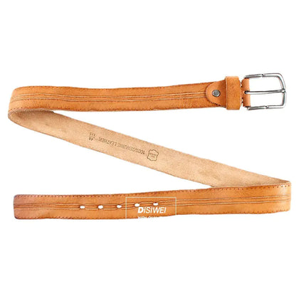 Men's Genuine Leather Belt - Vintage Style Adjustable Waistband