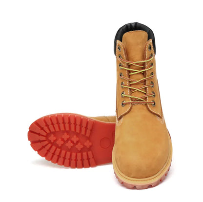 TF STAR Women's 6" Basic Contrast Collar Boot Work High Heel Lace Up Premium Waterproof Boots Shoes Outdoors