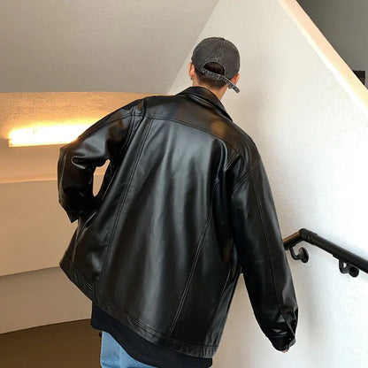 Men's Casual Leather Motorcycle Jackets - Trendy Design
