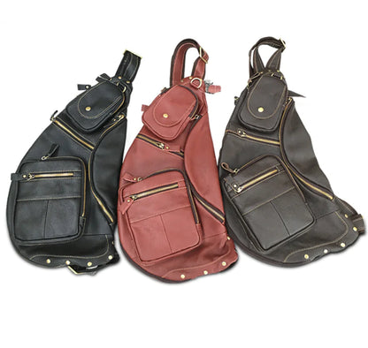 Vintage Men's Genuine Leather Crossbody Bag