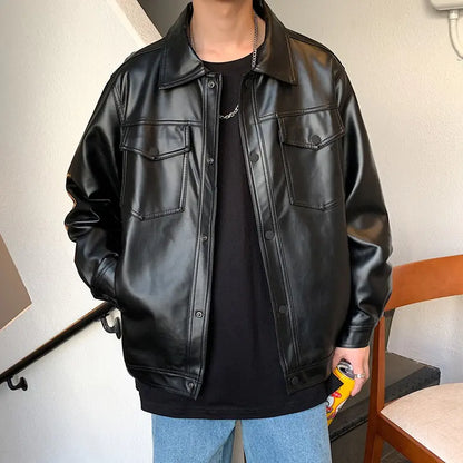 Men's Casual Leather Motorcycle Jackets - Trendy Design