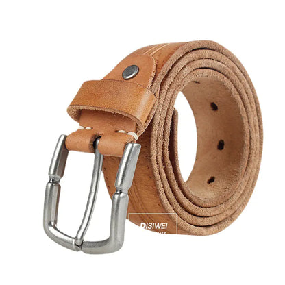 Men's Genuine Leather Belt - Vintage Style Adjustable Waistband