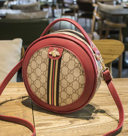 Printed Single-Shoulder Round Bag, Crossbody Wallet