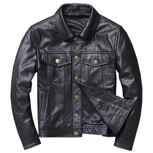 Men's Slim Fit Genuine Leather Motorcycle Jacket